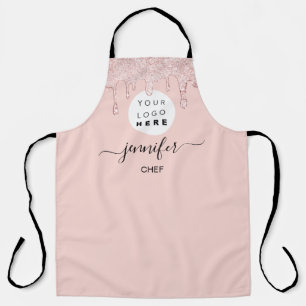 Logo Restaurant Bakery Catering Cakes Blush Drips Apron
