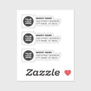 Logo Return Address Labels Black and White