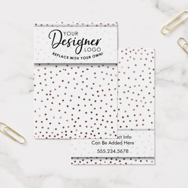 Logo Rose Gold Confetti Earring Holder Display (Office)
