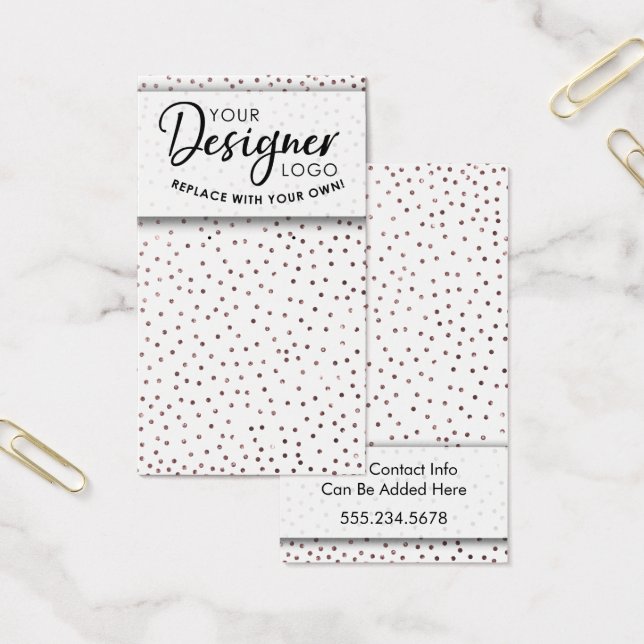 Logo Rose Gold Confetti Earring Holder Display (Office)