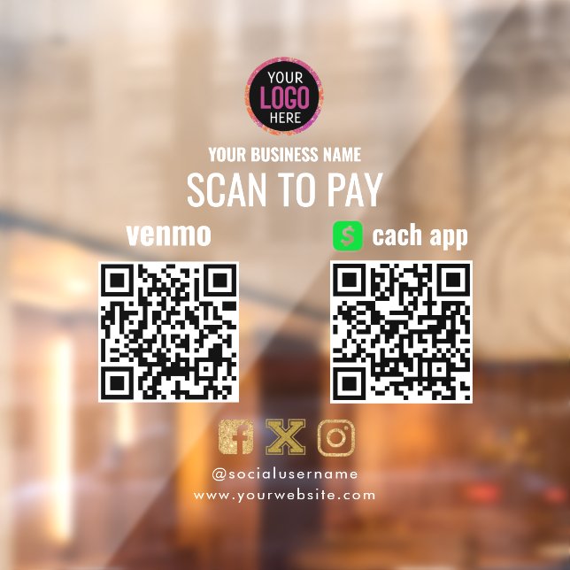 Logo Scan to Pay CashApp Venmo QR Code (Sheet 2)