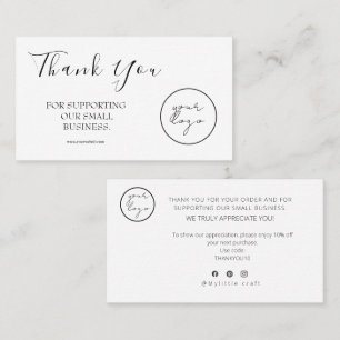 Logo Script Thank You Card Discount Code Business