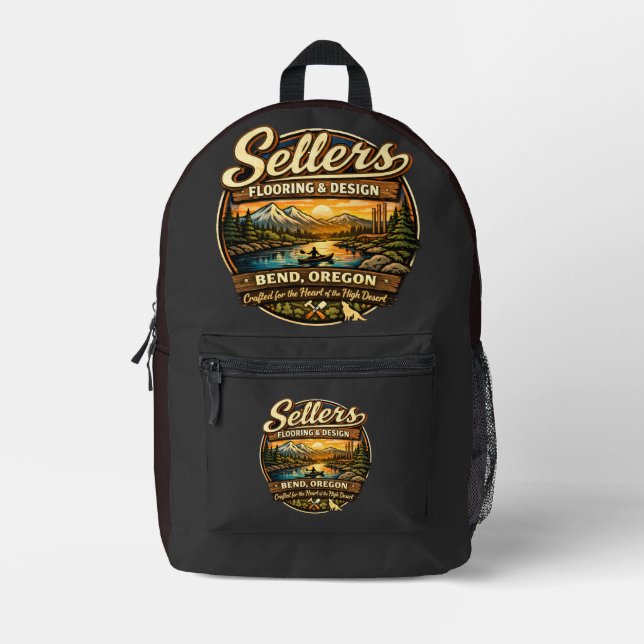 logo shirt  printed backpack (Front)