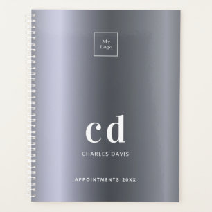 Logo silver monogram initials business 2025 planner