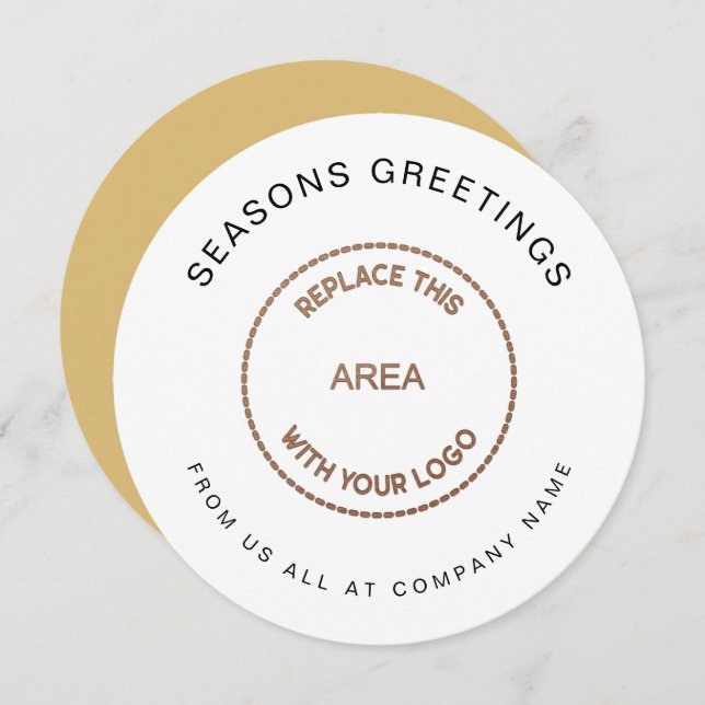 Logo Simple Corporate QR Code Christmas  Holiday Card (Front/Back)