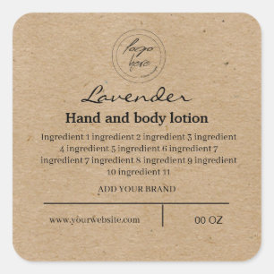 Logo simple craft paper ingredients square sticker