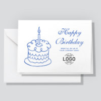 Logo Simple Scribble Blue Cake Business Birthday