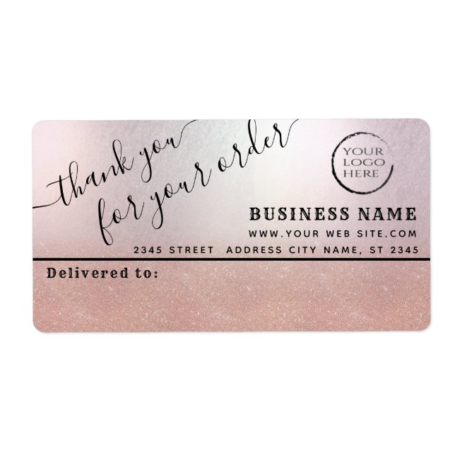 Logo simple thank you business mailing label (Front)