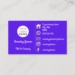  Logo Social Media Gold QR Code Blue Gold Business Card