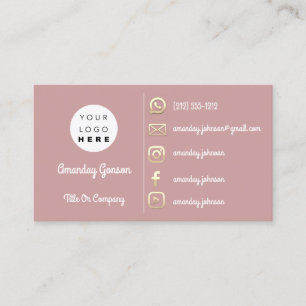 Logo Social Media Gold QR Code Gold Blush Business Card