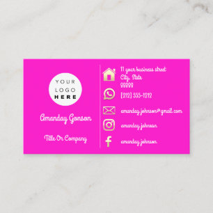  Logo Social Media Gold QR Code Pink Gold Business Card