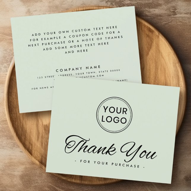 Logo social media light sage green thank you card (Logo social media light sage green thank you card)