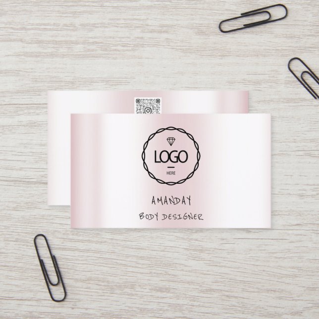 Logo Social Media Logo QR Code Holographic  Busine Business Card (Front/Back In Situ)