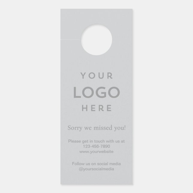 Logo Sorry We Missed You Promotional Business Door Hanger (Front)