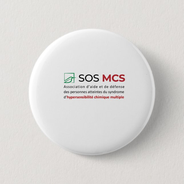 Logo SOS MCS + texte 6 Cm Round Badge (Front)