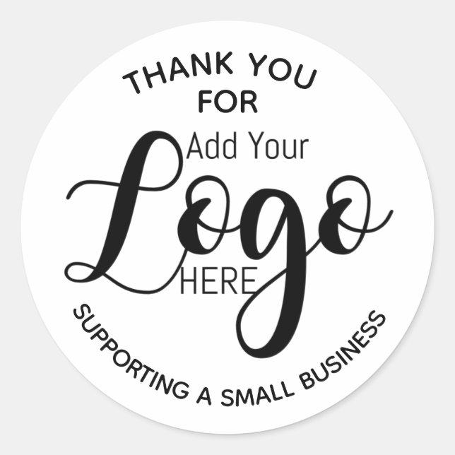 Logo sticker thank you Supporting A Small Business (Front)
