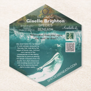 Logo Taupe Author Promotional Material Bookmarks Paper Coaster