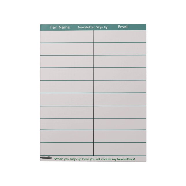 Logo Taupe Teal Author's Promotional Material  Notepad (Rotated)