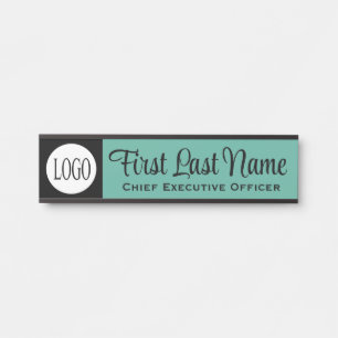 Logo Teal Office Door Signs Name Plate
