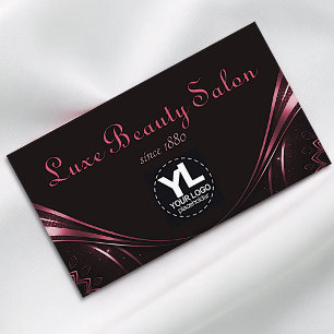 Logo Template Chic Luxury Flourish Girly Pink  Business Card