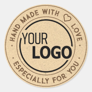 Logo Template Especially For You Light Kraft Paper Classic Round Sticker