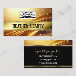 Logo Template Luxury Chic Deluxe Liquid Golden Business Card
