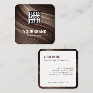 Logo Template Modern Branch Wooden Wood Brown Square Business Card