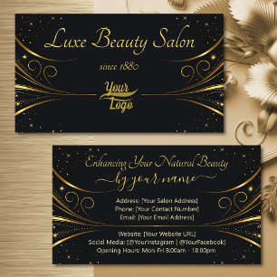 Logo Template Sophisticated Gold Luxury Flourish Business Card