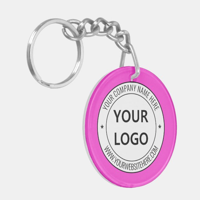 Logo Text and Colours Business Promotional Keychai Key Ring (Front Left)