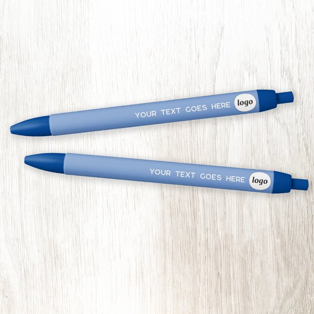 Logo Text Blue Business Branding Promotional Blue Ink Pen (Logo with custom text business branding promotional blue pen)