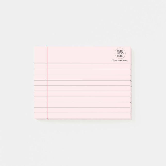 Logo Text Business Lined School Notebook Paper Post-it Notes (Front)