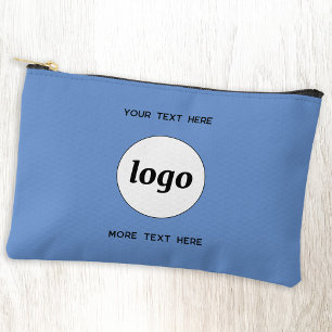 Logo Text Business Promotional Branding Blue Accessory Pouch