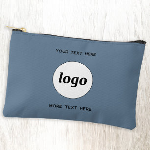 Logo Text Business Promotional Branding Blue Accessory Pouch