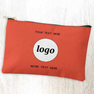 Logo Text Business Promotional Branding Orange Accessory Pouch
