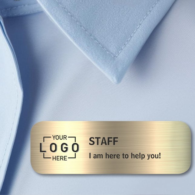  Logo Text Classic Golden Name Tag (Logo Text Classic Golden Name Tag)