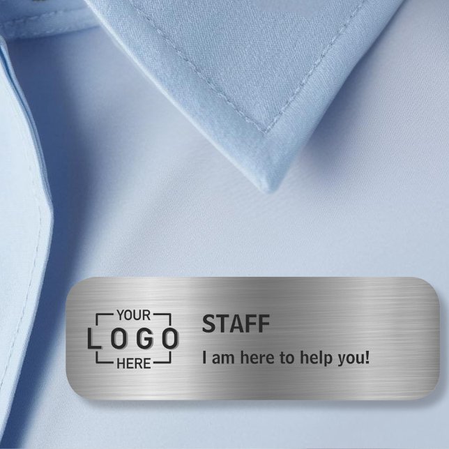  Logo Text Classic Silver Name Tag (Logo Text Classic Silver Name Tag)