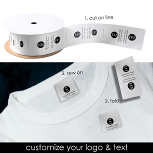 Logo & Text Clothing Labels Sew On Sewing Label Satin Ribbon