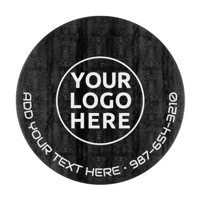 LOGO & TEXT | Custom Business Glass Cutting Board (Front)