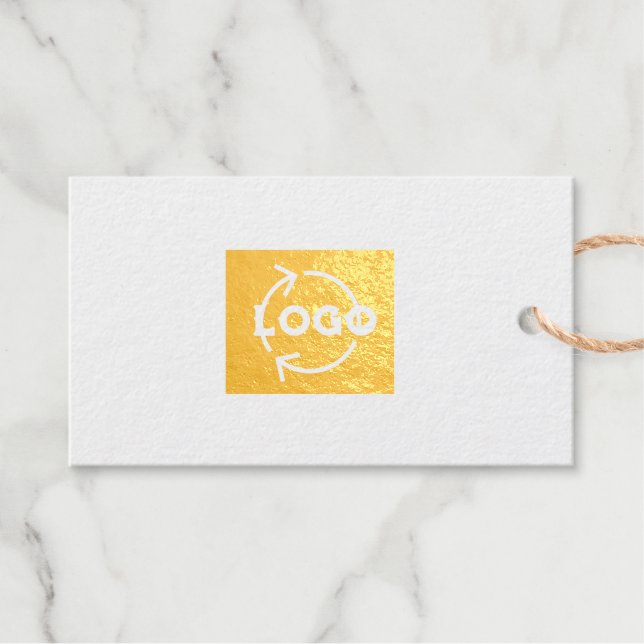 Logo Text Foil Gift Tag Enclosures Premium Kraft (Front (Horizontal))