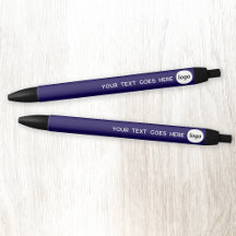 Logo Text Navy Blue Business Branding Promotional Blue Ink Pen