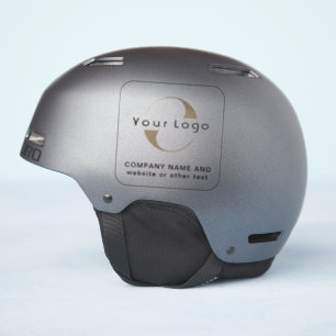 Logo + Text on Vinyl Square, Business Helmet
