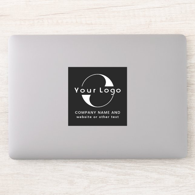 Logo & Text on Vinyl square Business Laptop Black  (Computer)