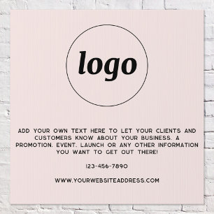 Logo Text Promotional Business Blush Pink Garden Sign
