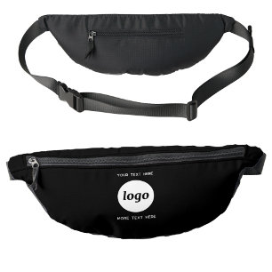 Logo Text Promotional Business Branding Black Bum Bags