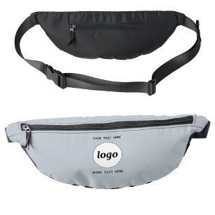 Logo Text Promotional Business Branding Blue Bum Bags