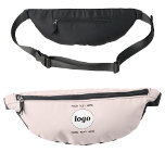 Logo Text Promotional Business Branding Blush Pink Bum Bags<br><div class="desc">Add your own logo and choice of text to this design.  Remove the top or lower text if you prefer.  Minimalist and professional.  Great for a promotional product for your clients and customers. Ideal for corporate events,  sports,  trade shows and sponsorship.  For other versions,  see the collection.</div>
