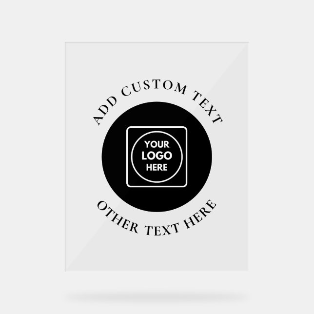 Logo Text QR Business Acrylic Sign (Front)