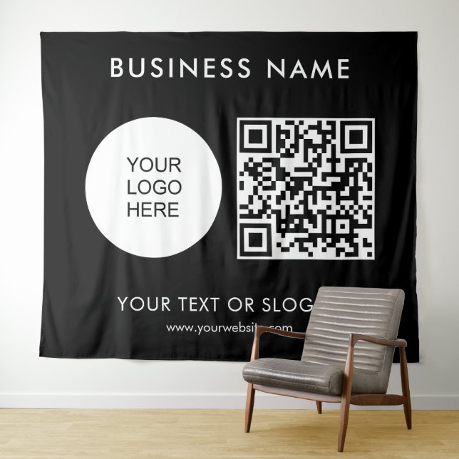 Logo Text QR Code Backdrop Party Event Seminar Tapestry (In Situ (Horizontal))