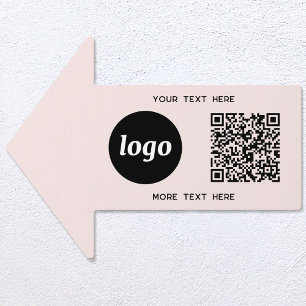 Logo Text QR Code Promotional Business Direction Garden Sign
