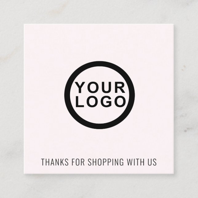 Logo | Thank You Modern Square Business Card (Front)